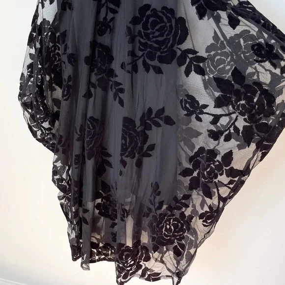 NEW Alembika After Dark Black Velvet Burnout Midi Dress Womens 8-10 - Picture 5 of 12